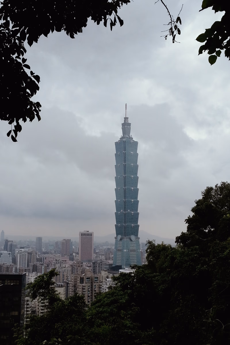 A photo of Taipei 101, a famous skyscraper in Taipei, Taiwan.
